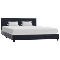 estructura de cama cuero sintetico negro 160x200 cm vidaxl