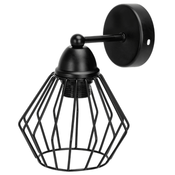 Aigostar Lámpara de Pared extraplano cuadrado Retro E27, Aplique de Pared Diseño de Jaula Ajustable Interior Vintage para Dormitorio Escalera Pasillo, Negro (Sin Bombilla)