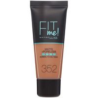 maybelline new york base de maquillaje fit me matte poreless foundation - 352 cacao para mujer