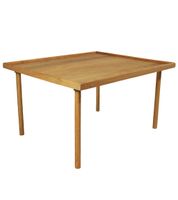 mesa de centro de madera maciza de acacia color beige 46 x 55 x 70 cm