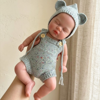 2 conjuntos de ropa con ojos cerrados muneca bebe reborn de silicona de 33 cm muneca nina con boca abierta cuerpo suave al tacto piel pintada en 3d muneca realista