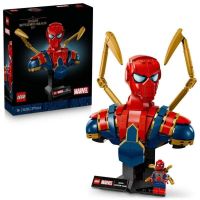busto lego marvel 76326 iron spider-man con minifigura articulada para exposicion