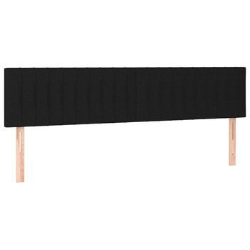 Juego De 2 Cabeceros Cama | Panel De Cabecera De Tela Negro 90x5x78/88 Cm