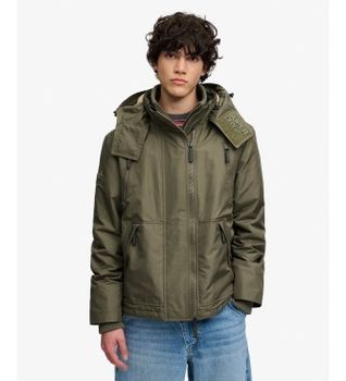 Superdry para hombre. M5012421A Chaqueta con capucha Arctic verde (XL), Casual, Poliéster Reciclado