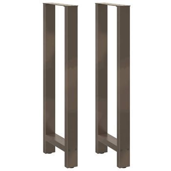 Patas Para Mesa De Bar De Acero Natural (2 Unidades, 50 X 110-111 Cm) Vidaxl