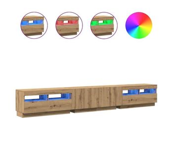 Mueble tv - mesa de tv luces led madera roble artisan 260x35x40 cm