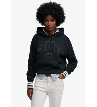 Superdry para mujer. W2012601A Sudadera Country Club Varsity marino (M), Casual, Algodón