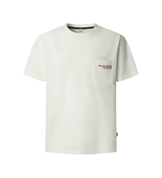 Pepe Jeans para hombre. PM5010165 Camiseta Somer blanco (L), Casual, Algodón, Manga corta