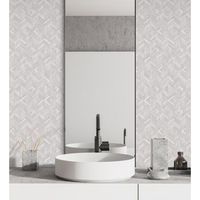 papel pintado vinilico lavable mosaico de madera con textura en relieve - hout 680993 de gaulan - rollo de 10 m x 106 m