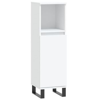 Armario De Baño Madera De Ingeniería Blanco 30x30x100 Cm Vidaxl