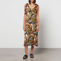stine goya womens naima midi dress - artist canvas at night - xl