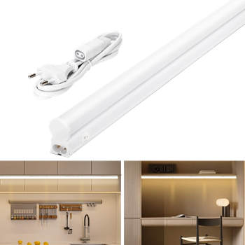 Aigostar Luz LED Cocina con Interruptor 9W 990LM Luces Armarios, Luz natural 4000K, 230V Regleta LED Bajo Armarios para Cocina, Vestidor, Armario 573*22*30mm