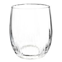 vaso ancho de vidrio transparente