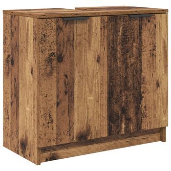 Gabinete De Baño Madera Vieja 64,5 X 33,5 X 59 Cm Vidaxl