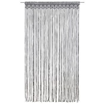 Cortina De Macramé Algodón Gris Antracita 140x240 Cm