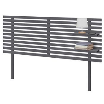 Dhome Cabecero Con Estantes De Madera Reciclada Dm Colgante Pared Estilo Palet Japones Con Patas 135x46cm Cama Vintage Nordico (135cm, Gris Sólido)