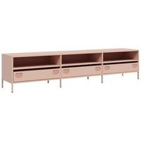 mueble tv  mueble de salon  mesa de tv acero laminado en frio rosa 202x39x43  5 cm