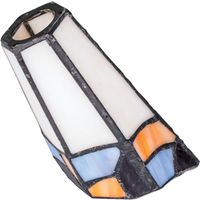 tulipa tiffany de cristal blanco con azul y naranja d7xalt11cm para g9