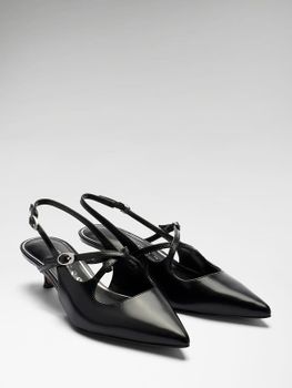 Yasira Leather Slingbacks