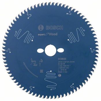 Bosch Profesional 1x Disco De Sierra Circular Expert For Wood (para Madera, Ø 254x2.6/1.8x30 Mm, 80 Dientes, Accesorios Para Sierrs Mesa)