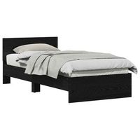 cama individual  cama para adulto  estructura de cama roble negro 90 x 190 cm madera de ingenieria