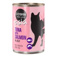 cosma asia en gelatina 12 x 400 g - pack ahorro - atun con salmon