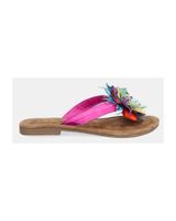 de lazamani sandalias adorno flor fuxia