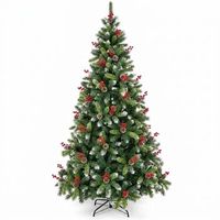 arbol de navidad artificial decorado con bayas rojas y pinas nevadas arbol de navidad 240 cm frondoso 950 ramas