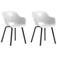 silla de jardin  con patas de metal noa 2 uds blanco keter