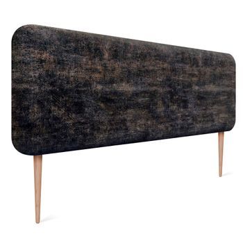 Dhome Cabecero Tapizado Liso Con Patas Redondeado Tejido Luxury Para Pared Acústicos Cabeceros Absorbentes Cabezal Cama Dormitorio (luxurious Black, 135cm)