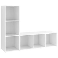 muebles de salon 2 piezas madera ingenieria blanco 107x35x37 cm vidaxl