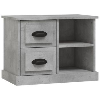 Mesita De Noche | Mesa Auxiliar | Mesilla Gris Hormigón 60x35,5x45 Cm