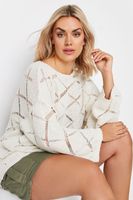 yours jersey de punto blanco de algodon diseno efecto carrera mujer curvy y tallas grandes yours