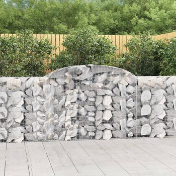 Cesta Gaviones | Gavión Para Piedras | Gavión Decorativo Forma Arco Hierro Galvanizado 300x30x100/120 Cm Cfw781347