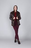 chaqueta tipo piel de oveja dark brown