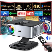 proyector horlat con google tv 40000 lumenes control por voz bluetooth enfoque automatico android 11 wifi 6 4k uhd proyector de cine en casa