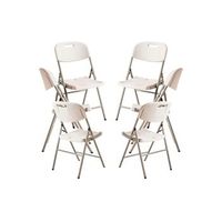pack 6 sillas plegables de jardin resin - blanco