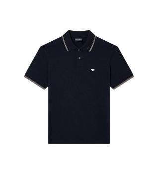 Emporio Armani para hombre. EM004607_AF23090 Polo de Algodón marino (S), Casual, Manga corta