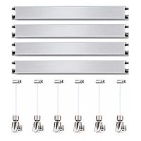 colgar cuadros sin agujeros pack 6 metros eurohang guias aluminio plata mate 150 cm con 6 colgadores automatico nylon clips tapas tornillos