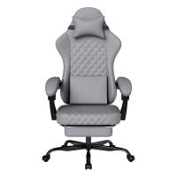 silla gaming rolipo ergonomica gris con masaje y reposapies