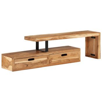 Mueble De Tv (118-200) X 30x40 Cm Madera Maciza De Acacia Vidaxl