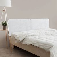 dhome cabecero tapizado en lana redondeado para pared acusticos cabeceros absorbentes cabezal cama dormitorio blanco 160cm dual