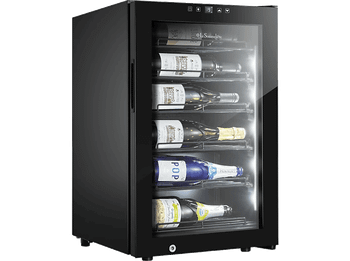 Vinoteca - La Sommelière Collection, 22 Botellas, 6 estantes, Control temperatura, Iluminación LED, Negro