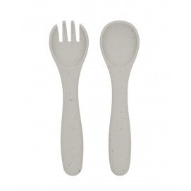 Juego de cuchara y tenedor Platinum Silicone Sand
