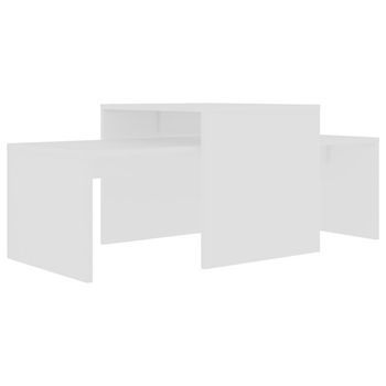 Set De Mesas De Centro Madera Contrachapada Blanco 100x48x40 Cm Vidaxl
