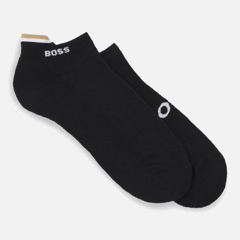 BOSS Bodywear Intarsia-Knit Cotton-Blend Logo Socks