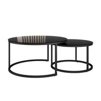 conjunto de mesa de centro montreal 77 x 77 cm 2 partes vicco