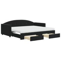 sofa cama nido con cajones terciopelo negro 90x200 cm vidaxl