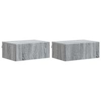 mesita de noche de pared 2 uds gris sonoma 49 x 345 x 20 cm vidaxl