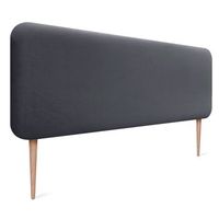 dhome cabecero tapizado en terciopelo liso con patas redondeado para pared acusticos cabeceros absorbentes cabezal cama dormitorio gris ceniza 135cm
